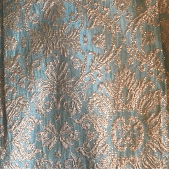 Vintage teal/ aqua circle/ a line skirt - Picture 3 of 8